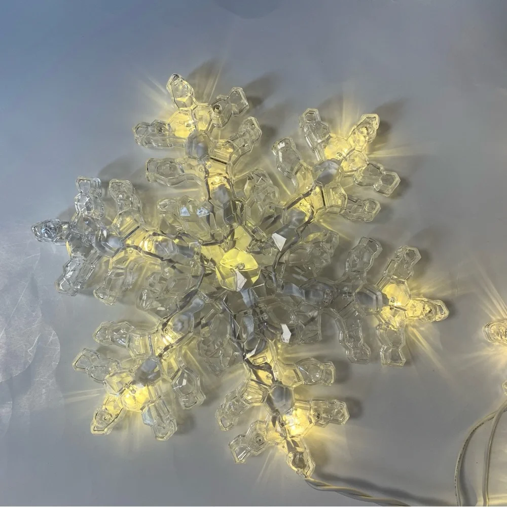 GE led hanging snowflake stay bright random sparkle indoor outdoor